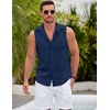 image:imageCOOFANDY Mens Sleeveless Beach Shirts Summer Button Up Tank Tops Casual Textured Tank ShirtBlue Violet
