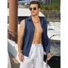 image:imageCOOFANDY Mens Sleeveless Beach Shirts Summer Button Up Tank Tops Casual Textured Tank ShirtBlue Violet