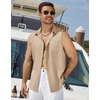 image:imageCOOFANDY Mens Sleeveless Beach Shirts Summer Button Up Tank Tops Casual Textured Tank ShirtKhaki