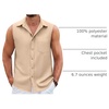 image:imageCOOFANDY Mens Sleeveless Beach Shirts Summer Button Up Tank Tops Casual Textured Tank ShirtKhaki