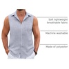 image:imageCOOFANDY Mens Sleeveless Beach Shirts Summer Button Up Tank Tops Casual Textured Tank ShirtLight Grey