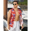 image:imageCOOFANDY Mens Sleeveless Beach Shirts Summer Button Up Tank Tops Casual Textured Tank ShirtPatriotic Red Floral
