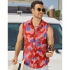 image:imageCOOFANDY Mens Sleeveless Beach Shirts Summer Button Up Tank Tops Casual Textured Tank ShirtPatriotic Red Floral