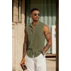 image:imageCOOFANDY Mens Sleeveless Summer Shirts Beach Tank Tops Button Up Textured Tank Shirt for VacationArmy Green
