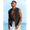 image:imageCOOFANDY Mens Sleeveless Summer Shirts Beach Tank Tops Button Up Textured Tank Shirt for VacationBlack