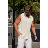 image:imageCOOFANDY Mens Sleeveless Summer Shirts Beach Tank Tops Button Up Textured Tank Shirt for VacationCream