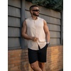 image:imageCOOFANDY Mens Sleeveless Summer Shirts Beach Tank Tops Button Up Textured Tank Shirt for VacationKhaki