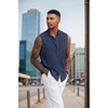 image:imageCOOFANDY Mens Sleeveless Summer Shirts Beach Tank Tops Button Up Textured Tank Shirt for VacationNavy Blue