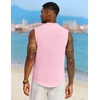 image:imageCOOFANDY Mens Sleeveless Summer Shirts Beach Tank Tops Button Up Textured Tank Shirt for VacationPink