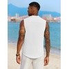 image:imageCOOFANDY Mens Sleeveless Summer Shirts Beach Tank Tops Button Up Textured Tank Shirt for VacationWhite