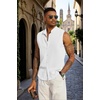 image:imageCOOFANDY Mens Sleeveless Summer Shirts Beach Tank Tops Button Up Textured Tank Shirt for VacationWhite