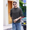 image:imageCOOFANDY Mens Slim Fit Mock Turtleneck T Shirt Casual Basic Knitted Long Sleeve Pullover SweaterDark Grey