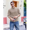image:imageCOOFANDY Mens Slim Fit Mock Turtleneck T Shirt Casual Basic Knitted Long Sleeve Pullover SweaterKhaki