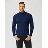 image:imageCOOFANDY Mens Slim Fit Mock Turtleneck T Shirt Casual Basic Knitted Long Sleeve Pullover SweaterNavy Blue