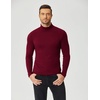 image:imageCOOFANDY Mens Slim Fit Mock Turtleneck T Shirt Casual Basic Knitted Long Sleeve Pullover SweaterWine Red
