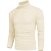 image:imageCOOFANDY Mens Slim Fit Turtleneck Sweater Casual Knitted Twisted Pullover Solid SweatersApricot