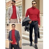 image:imageCOOFANDY Mens Slim Fit Turtleneck Sweater Casual Knitted Twisted Pullover Solid SweatersRed