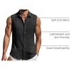image:imageCOOFANDY Mens Summer Sleeveless Shirts Beach Knit Tank Top Button Up Casual Tank Shirt Vacation TopsBlack