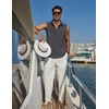 image:imageCOOFANDY Mens Summer Sleeveless Shirts Beach Knit Tank Top Button Up Casual Tank Shirt Vacation TopsDark Gray