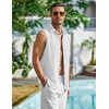 image:imageCOOFANDY Mens Summer Sleeveless Shirts Beach Knit Tank Top Button Up Casual Tank Shirt Vacation TopsWhite