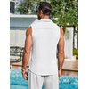 image:imageCOOFANDY Mens Summer Sleeveless Shirts Beach Knit Tank Top Button Up Casual Tank Shirt Vacation TopsWhite