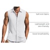 image:imageCOOFANDY Mens Summer Sleeveless Shirts Beach Knit Tank Top Button Up Casual Tank Shirt Vacation TopsWhite