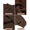 image:imageCOOFANDY Mens Sweater Long Sleeve Knitted Polo Textured Casual Pullover  Polo Collar Long Sleeve V Neck Cable Knit Texture SoftStretchWarm Regular Fit Fall ClothingAsh Brown