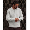 image:imageCOOFANDY Mens Sweater Long Sleeve Knitted Polo Textured Casual Pullover  Polo Collar Long Sleeve V Neck Cable Knit Texture SoftStretchWarm Regular Fit Fall ClothingWhite
