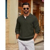 image:imageCOOFANDY Mens Sweater Long Sleeve Knitted Polo Textured Casual Pullover  Polo Collar Long Sleeve V Neck Cable Knit Texture SoftStretchWarm Regular Fit Fall ClothingArmy Green