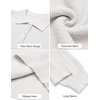 image:imageCOOFANDY Mens Sweater Long Sleeve Knitted Polo Textured Casual Pullover  Polo Collar Long Sleeve V Neck Cable Knit Texture SoftStretchWarm Regular Fit Fall ClothingWhite