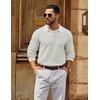 image:imageCOOFANDY Mens Sweater Long Sleeve Knitted Polo Textured Casual Pullover  Polo Collar Long Sleeve V Neck Cable Knit Texture SoftStretchWarm Regular Fit Fall ClothingWhite