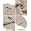 image:imageCOOFANDY Mens Sweater Long Sleeve Knitted Polo Textured Casual Pullover  Polo Collar Long Sleeve V Neck Cable Knit Texture SoftStretchWarm Regular Fit Fall ClothingKhaki