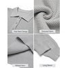 image:imageCOOFANDY Mens Sweater Long Sleeve Knitted Polo Textured Casual Pullover  Polo Collar Long Sleeve V Neck Cable Knit Texture SoftStretchWarm Regular Fit Fall ClothingLight Grey