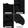 image:imageCOOFANDY Mens Sweater Long Sleeve Knitted Polo Textured Casual Pullover  Polo Collar Long Sleeve V Neck Cable Knit Texture SoftStretchWarm Regular Fit Fall ClothingBlack