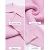 image:imageCOOFANDY Mens Sweater Long Sleeve Knitted Polo Textured Casual Pullover  Polo Collar Long Sleeve V Neck Cable Knit Texture SoftStretchWarm Regular Fit Fall ClothingPink