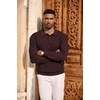 image:imageCOOFANDY Mens Sweater Long Sleeve Knitted Polo Textured Casual Pullover  Polo Collar Long Sleeve V Neck Cable Knit Texture SoftStretchWarm Regular Fit Fall ClothingBrown