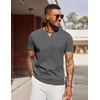 image:imageCOOFANDY Mens T Shirts V Neck 100 Cotton Short Sleeve Casual Summer Vintage Tee ShirtGrey