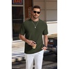 image:imageCOOFANDY Mens TShirt Short Sleeve Crew Neck Textured Shirts Classic Knit Pullover TeesArmy Green
