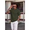 image:imageCOOFANDY Mens TShirt Short Sleeve Crew Neck Textured Shirts Classic Knit Pullover TeesArmy Green
