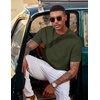 image:imageCOOFANDY Mens TShirt Short Sleeve Crew Neck Textured Shirts Classic Knit Pullover TeesArmy Green