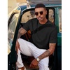 image:imageCOOFANDY Mens TShirt Short Sleeve Crew Neck Textured Shirts Classic Knit Pullover TeesBlack
