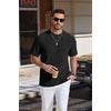 image:imageCOOFANDY Mens TShirt Short Sleeve Crew Neck Textured Shirts Classic Knit Pullover TeesBlack
