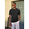 image:imageCOOFANDY Mens TShirt Short Sleeve Crew Neck Textured Shirts Classic Knit Pullover TeesBlack