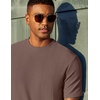image:imageCOOFANDY Mens TShirt Short Sleeve Crew Neck Textured Shirts Classic Knit Pullover TeesBrown