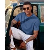 image:imageCOOFANDY Mens TShirt Short Sleeve Crew Neck Textured Shirts Classic Knit Pullover TeesCaptains Blue