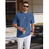 image:imageCOOFANDY Mens TShirt Short Sleeve Crew Neck Textured Shirts Classic Knit Pullover TeesCaptains Blue
