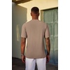 image:imageCOOFANDY Mens TShirt Short Sleeve Crew Neck Textured Shirts Classic Knit Pullover TeesKhaki