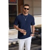 image:imageCOOFANDY Mens TShirt Short Sleeve Crew Neck Textured Shirts Classic Knit Pullover TeesNavy Blue