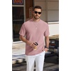 image:imageCOOFANDY Mens TShirt Short Sleeve Crew Neck Textured Shirts Classic Knit Pullover TeesPink