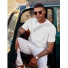 image:imageCOOFANDY Mens TShirt Short Sleeve Crew Neck Textured Shirts Classic Knit Pullover TeesWhite